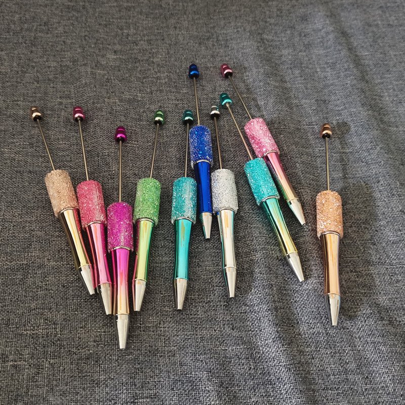 UV Candy Diamond bling Creative Diy Plastic Beaded Pen Ballpoint Pen Hand-beaded Can Print Personalized Beaded Ballpoint Pen