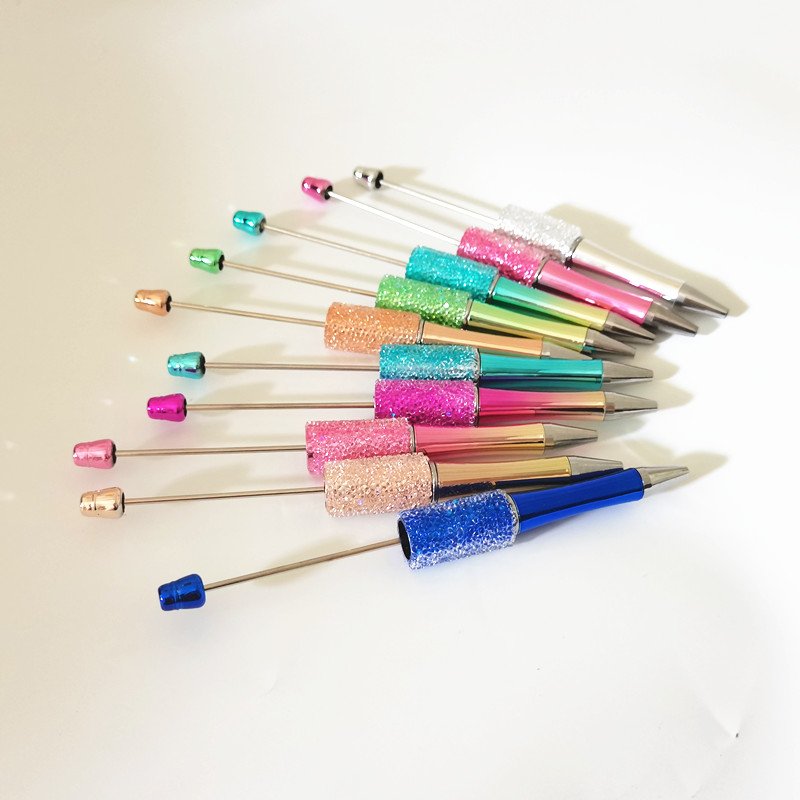 UV Candy Diamond bling Creative Diy Plastic Beaded Pen Ballpoint Pen Hand-beaded Can Print Personalized Beaded Ballpoint Pen