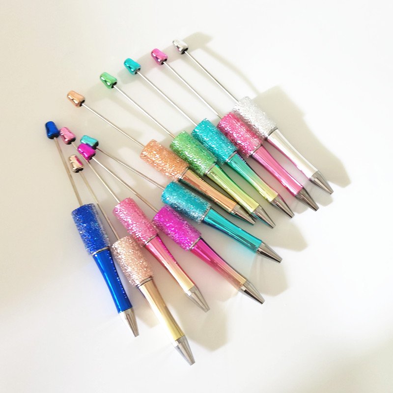 UV Candy Diamond bling Creative Diy Plastic Beaded Pen Ballpoint Pen Hand-beaded Can Print Personalized Beaded Ballpoint Pen