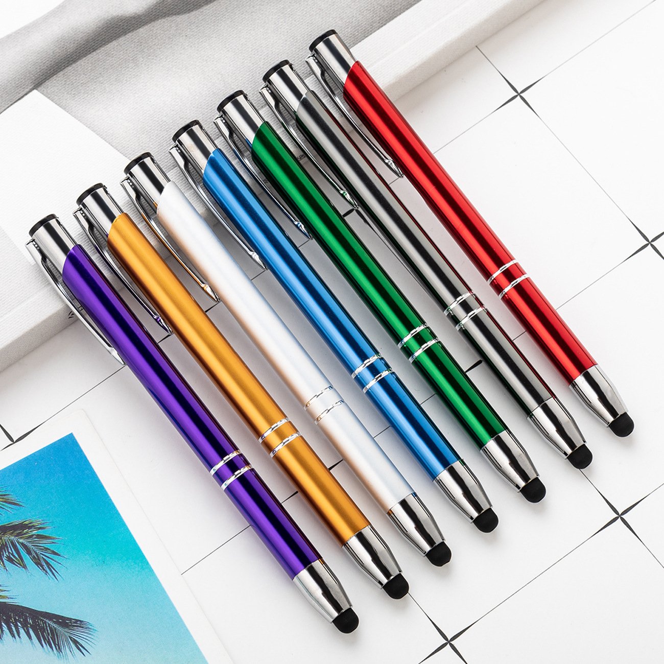 Customized Logo Printing Metal Ballpoint Pens New Novelty round Body Multi-Color 1.0mm Writing Width Plastic Parts