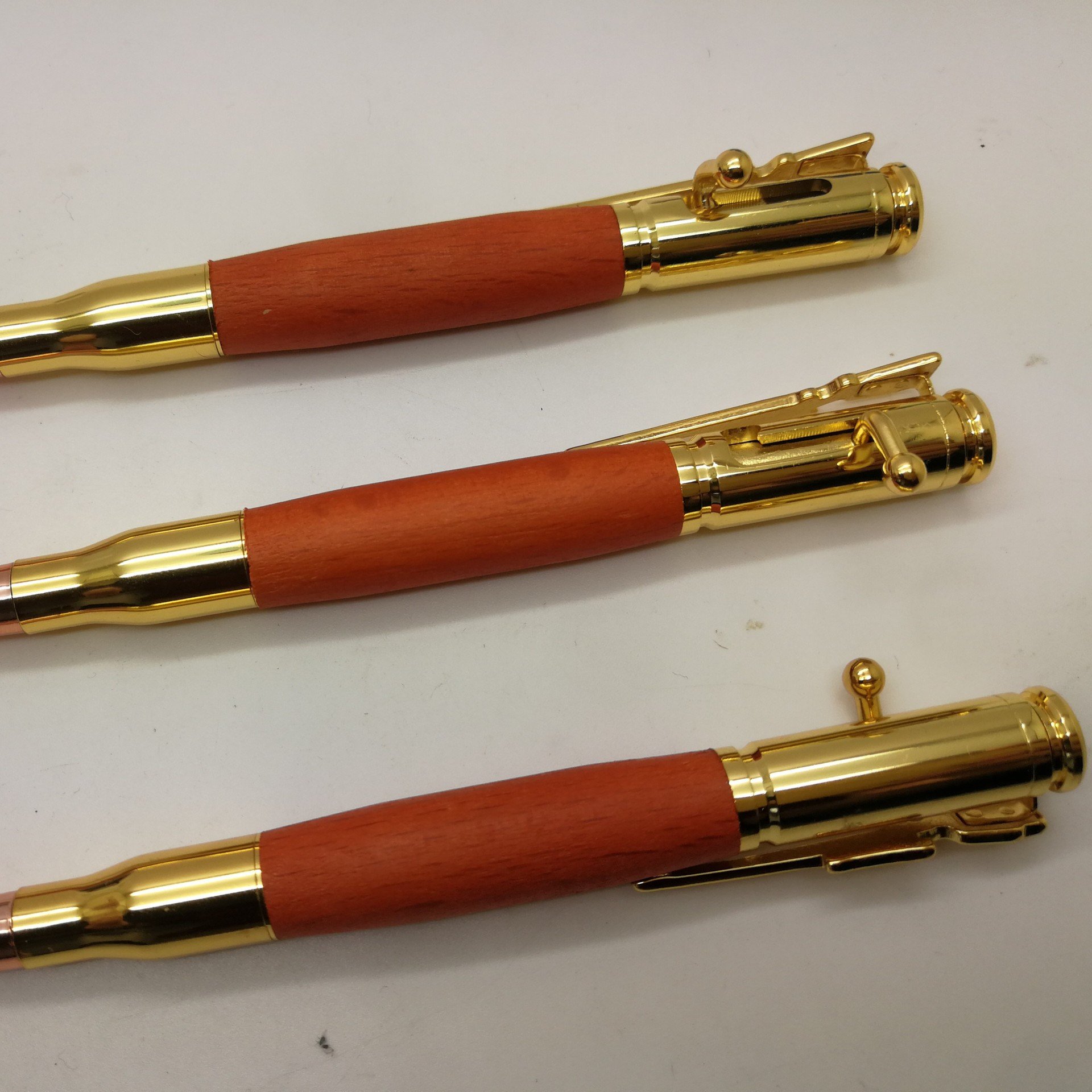 Solid Bar Brass Pen Kits Woodturning Personalized Rifle Clip Gun Spanner Wooden Pen Kits Bolt Metal Revolver Action Pen
