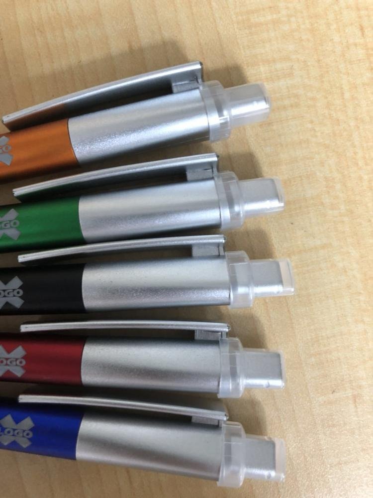 J347 Touch screen light up logo ball pen /promotion stylus pen / led laser logo ballpen