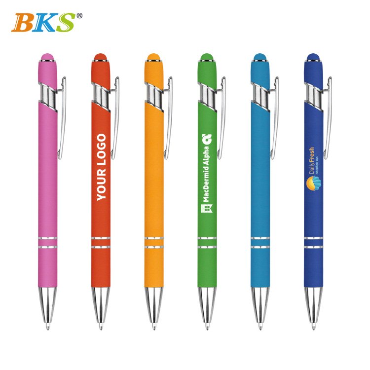 BKS Hot Sell Colorful Press Action Metal Office Use Ballpoint Pen With Custom Logo