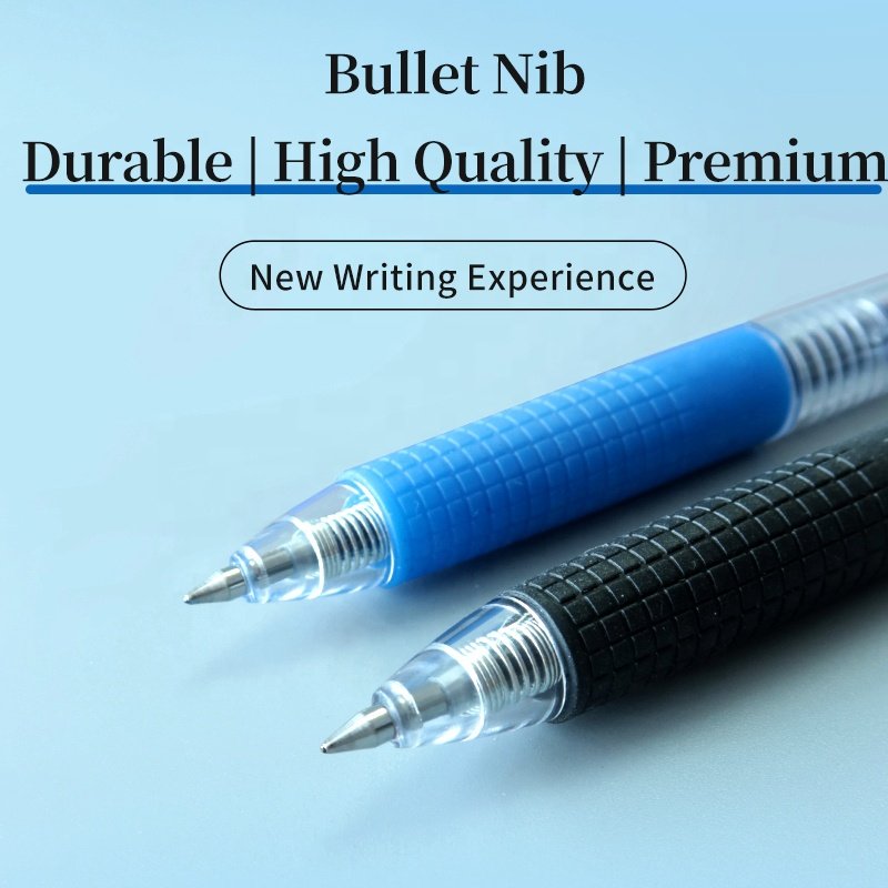Zhixin K-03 Gel Ballpoint Retractable Pens, 0.5mm Large capacity gel refill anti-slip pens with school office gel pens