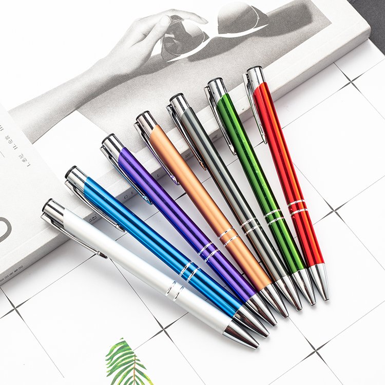 JH Cheap Advertising Aluminum Pen Ballpoint Custom Logo Metal Pen For Promotion