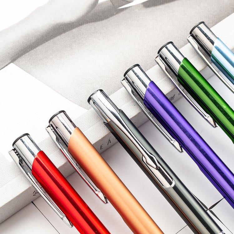 JH Cheap Advertising Aluminum Pen Ballpoint Custom Logo Metal Pen For Promotion