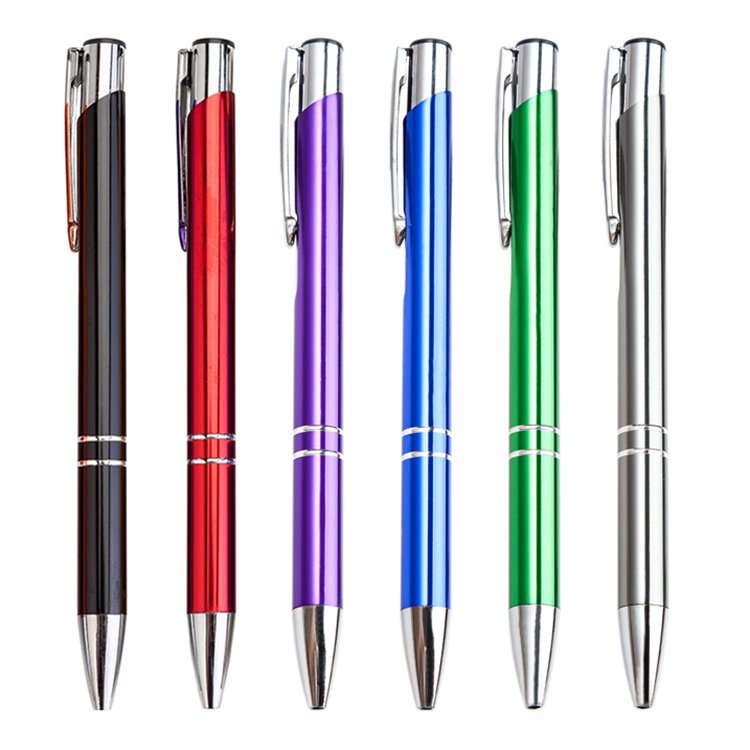 JH Cheap Advertising Aluminum Pen Ballpoint Custom Logo Metal Pen For Promotion