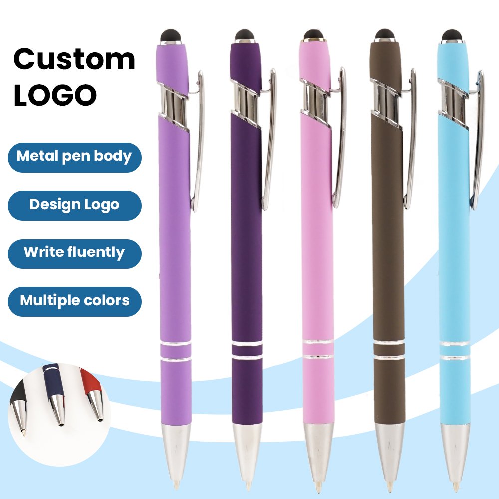 Wholesale Promotional Stylus Soft Touch Screen Ball Point Pen Gifts Metal BallPoint Pens With Custom Logo