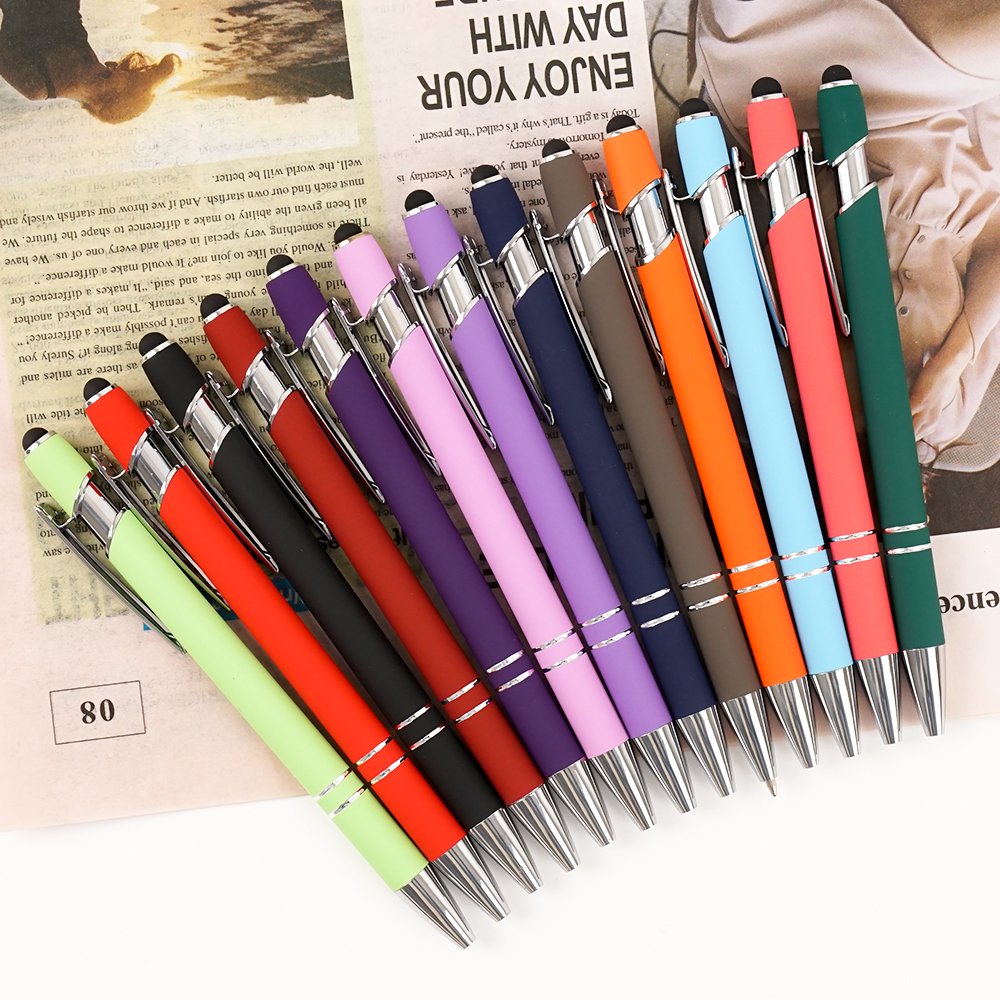 Wholesale Promotional Stylus Soft Touch Screen Ball Point Pen Gifts Metal BallPoint Pens With Custom Logo