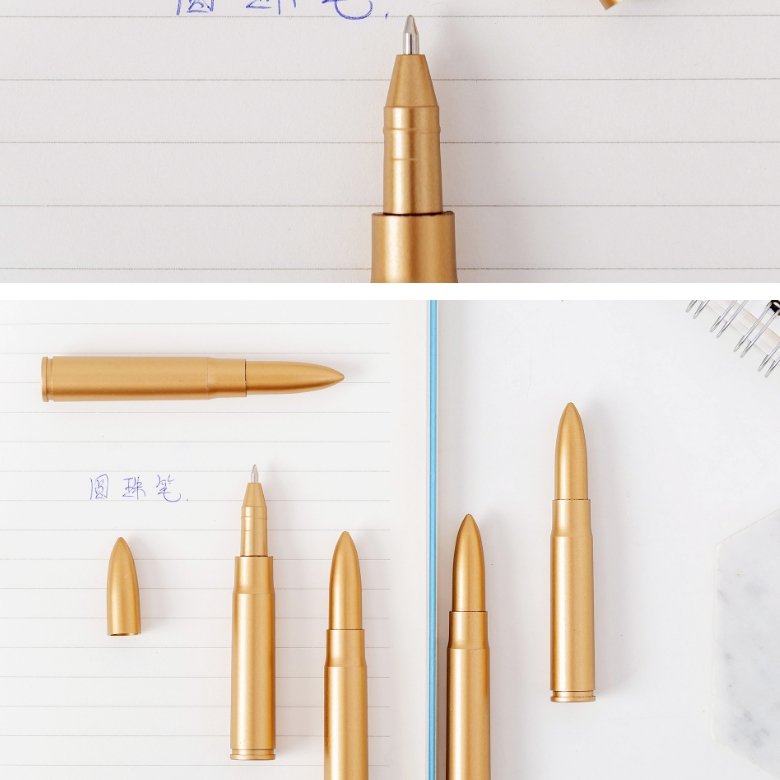 Wholesale novelty kids gifts promotional creative bullet shape ball pen