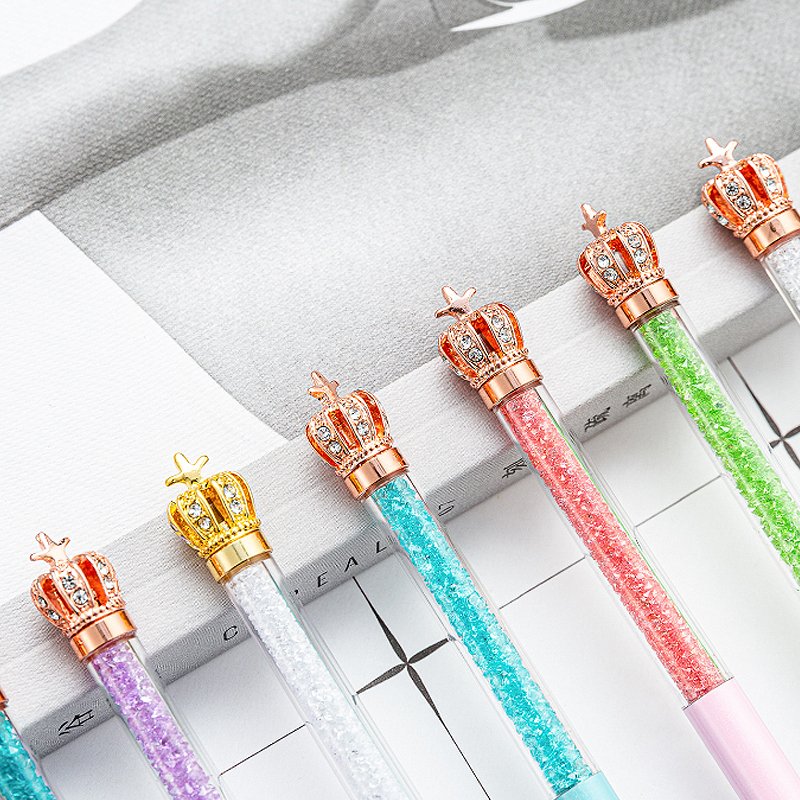 Hot Sale Metal Rose Gold Silver Body Color Imprinted Logo Custom Crystal Pen