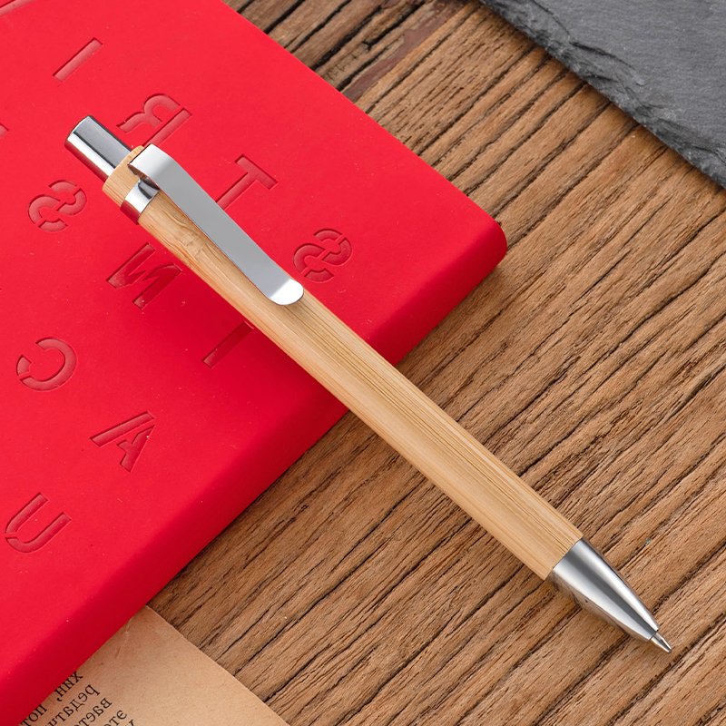 Promotional Personalized Customized Bamboo Pen Holder Ball Pen Eco Friendly Engraved Bamboo Ballpoint Pen