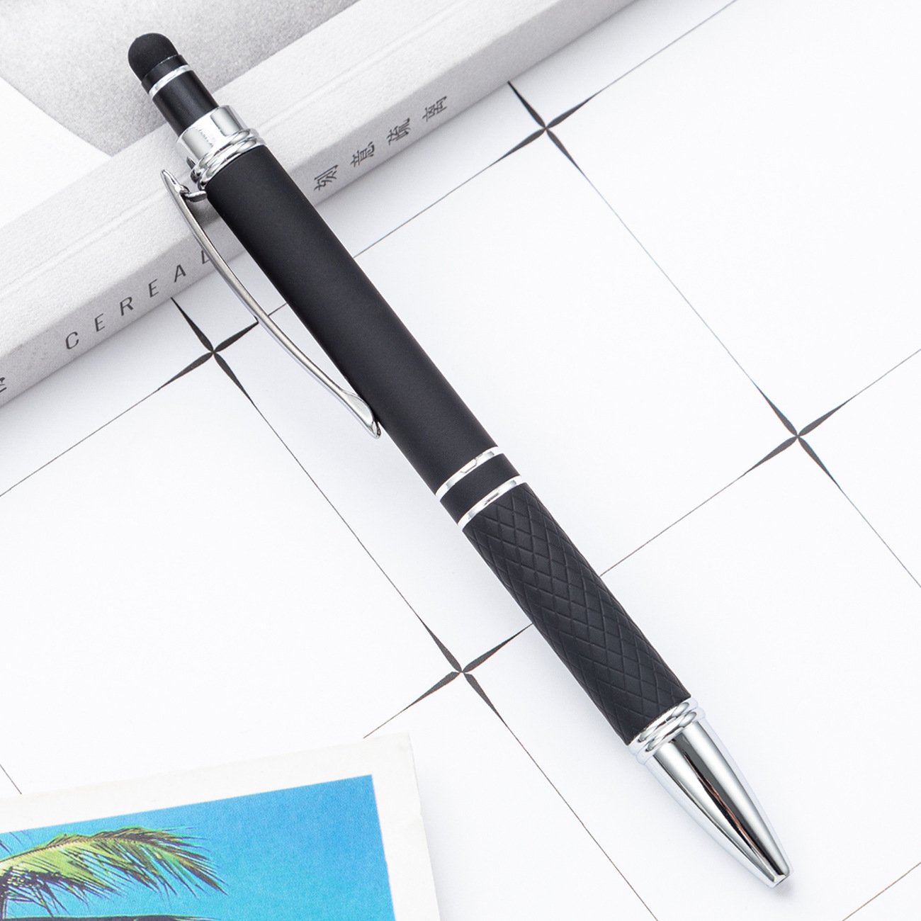 New Arrival Wholesale Multicolor Custom Stylus Pens Logo Printed Ballpoint Pen Soft Touch Rubber Metal Pen With Stylus For Touch