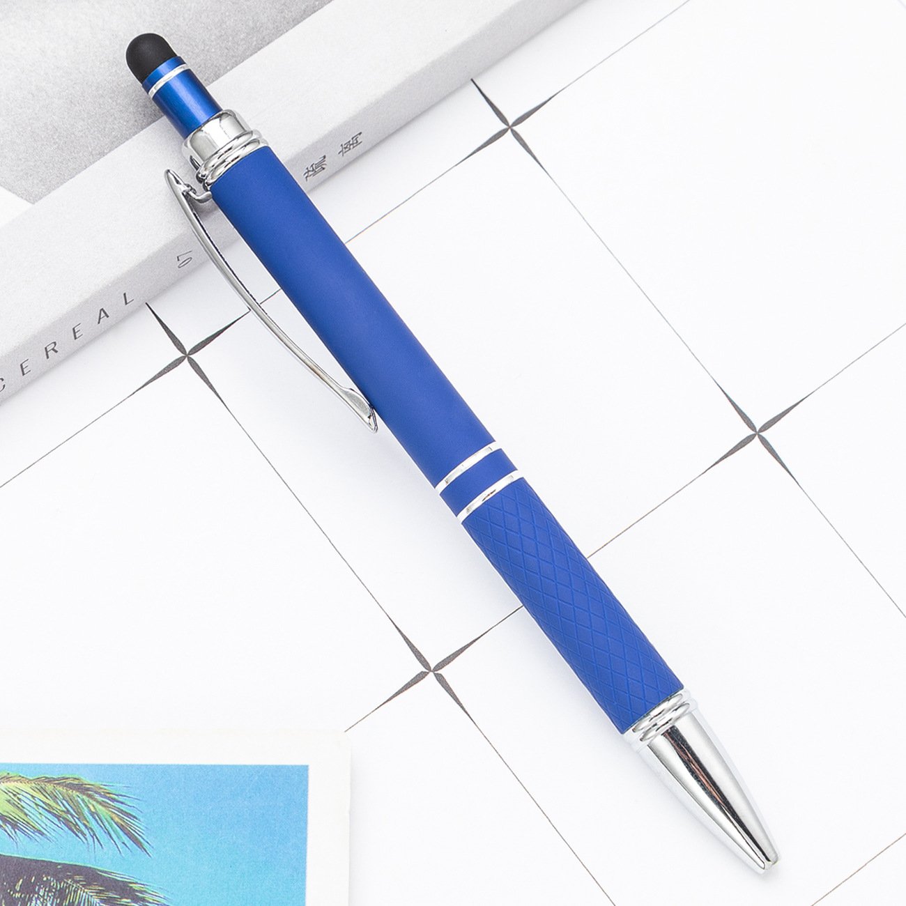 New Arrival Wholesale Multicolor Custom Stylus Pens Logo Printed Ballpoint Pen Soft Touch Rubber Metal Pen With Stylus For Touch