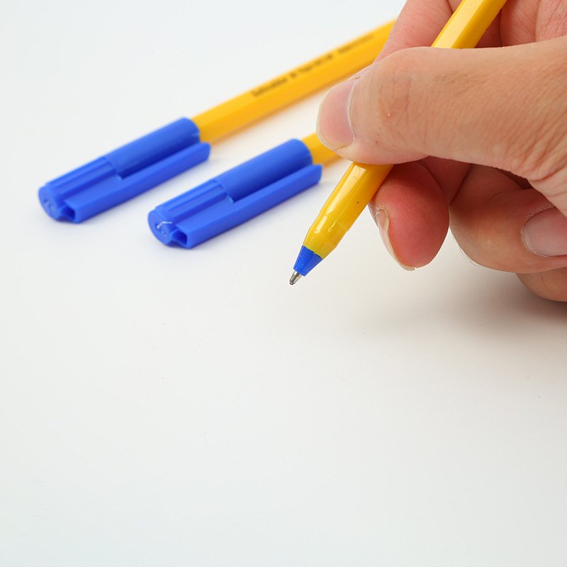 JPS ODM Stylo Gel Cheap High-value student Yellow stem hexagonal smooth atomic home office pen