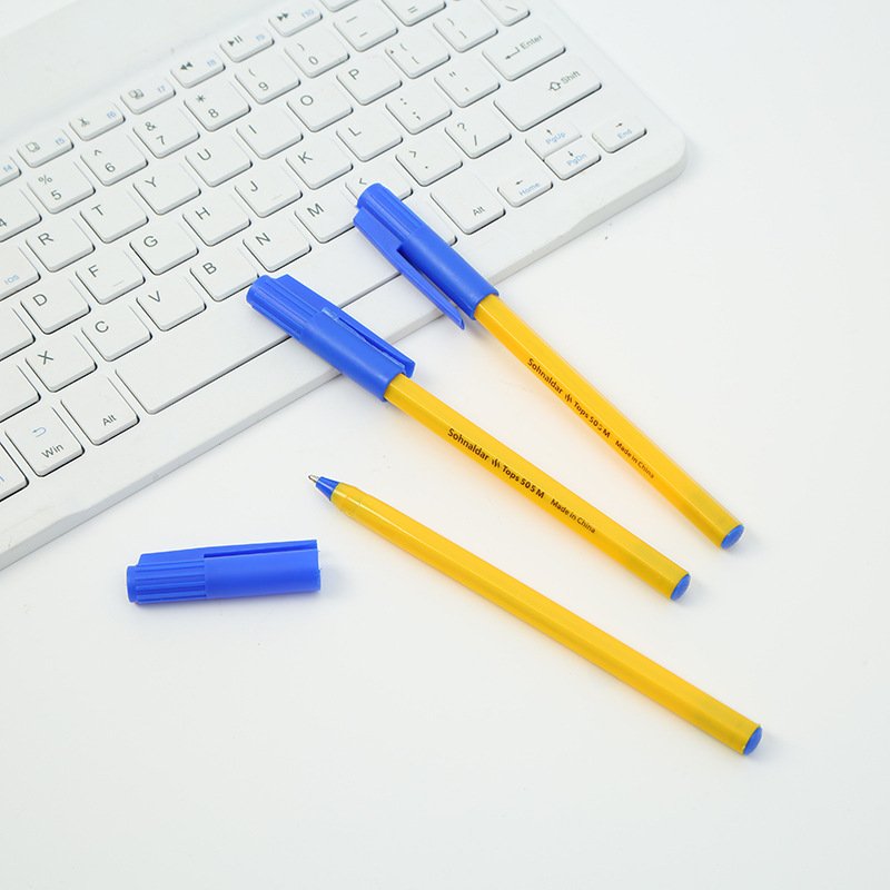 JPS ODM Stylo Gel Cheap High-value student Yellow stem hexagonal smooth atomic home office pen