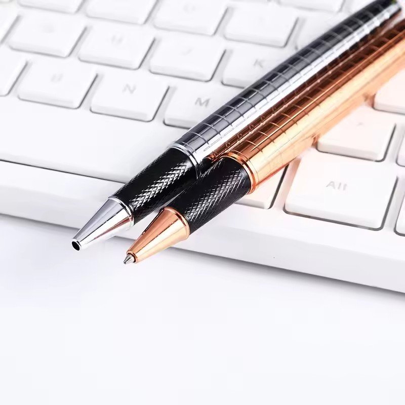Executive Luxury Custom Logo Carved Gun Gray Metal Pen Heavy Novelty Ball Pen with Engraved Logo for Gift or Promotion