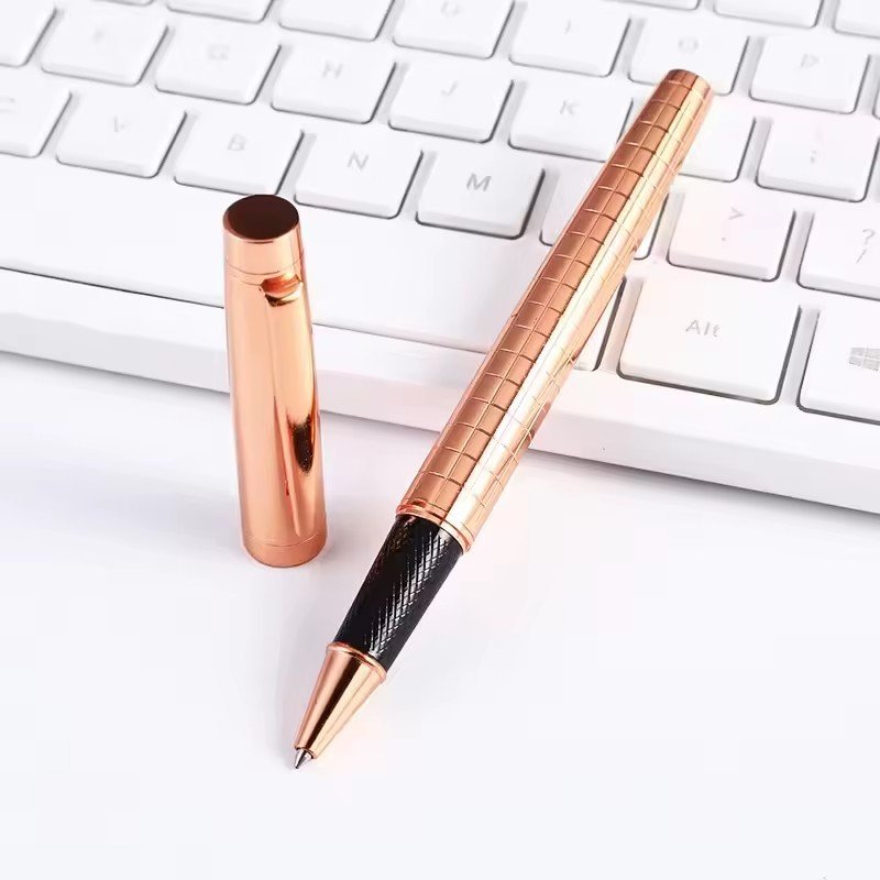 Executive Luxury Custom Logo Carved Gun Gray Metal Pen Heavy Novelty Ball Pen with Engraved Logo for Gift or Promotion