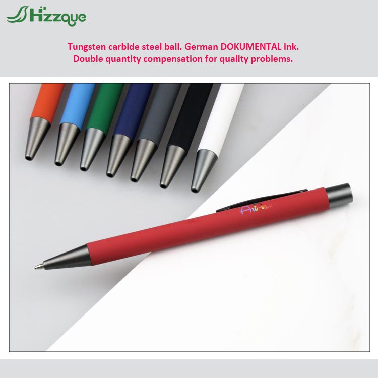 High Quality Business Personalized Black Gift Engraving Promotion Click Metal Ball Custom Ballpoint Pen with Laser LOGO
