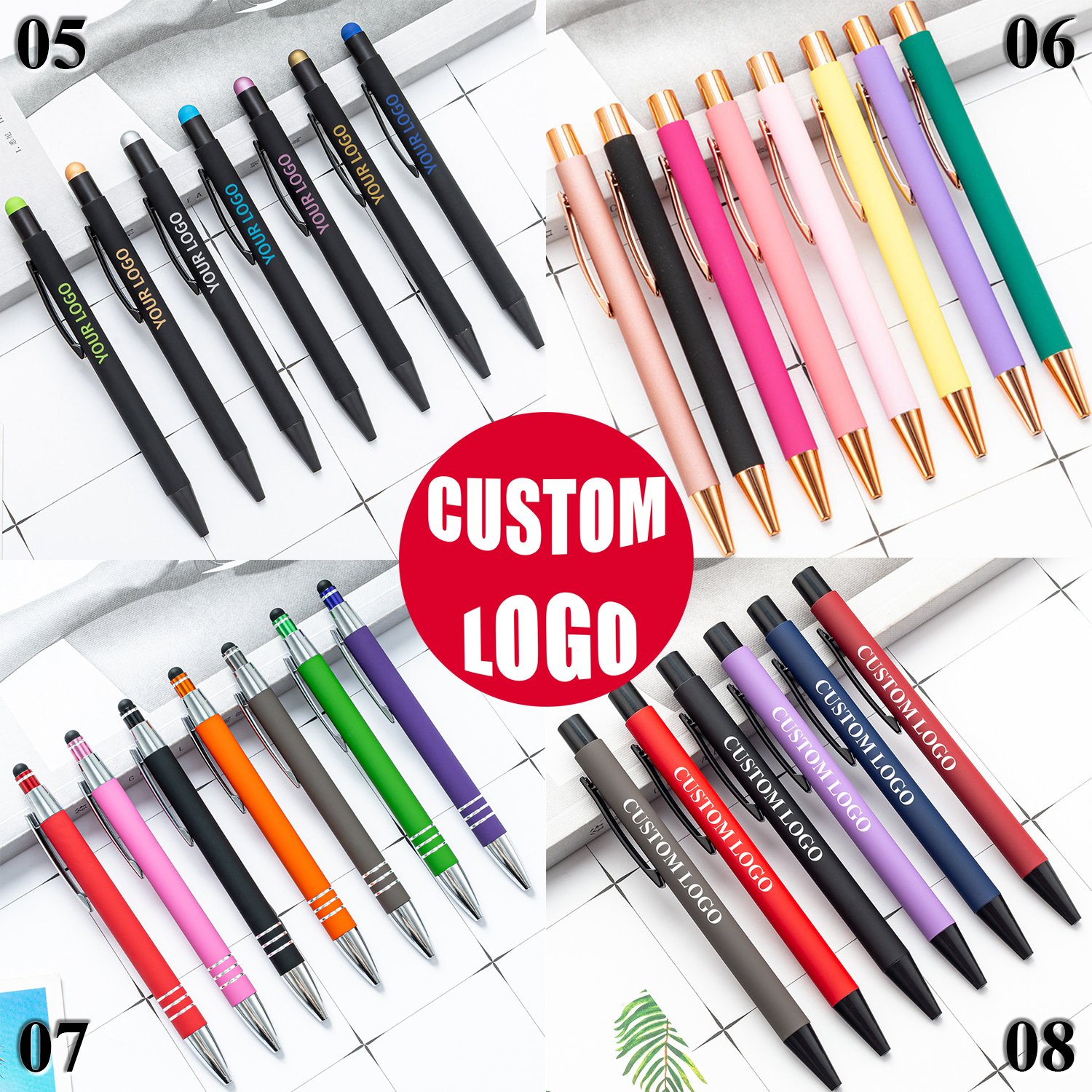 Supplier Ball Pen Luxury Advertise Ballpoint Pen Custom Plastic Metal Pen with Logo Laser Screen Print Branded Promotional Gift
