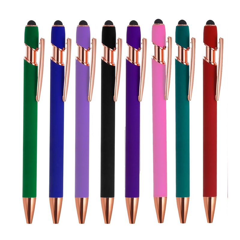 2 in 1 Ballpoint Pen with Stylus Tip Black Ink Comfortable Writing Metal Stylus Pens Black Ink Ballpoint Pens for Screen Touch