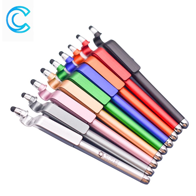 Hot Selling Wholesale 3 in 1 Multi Function Stylus Touch Phone Holder Ballpoint Pen With Custom logo