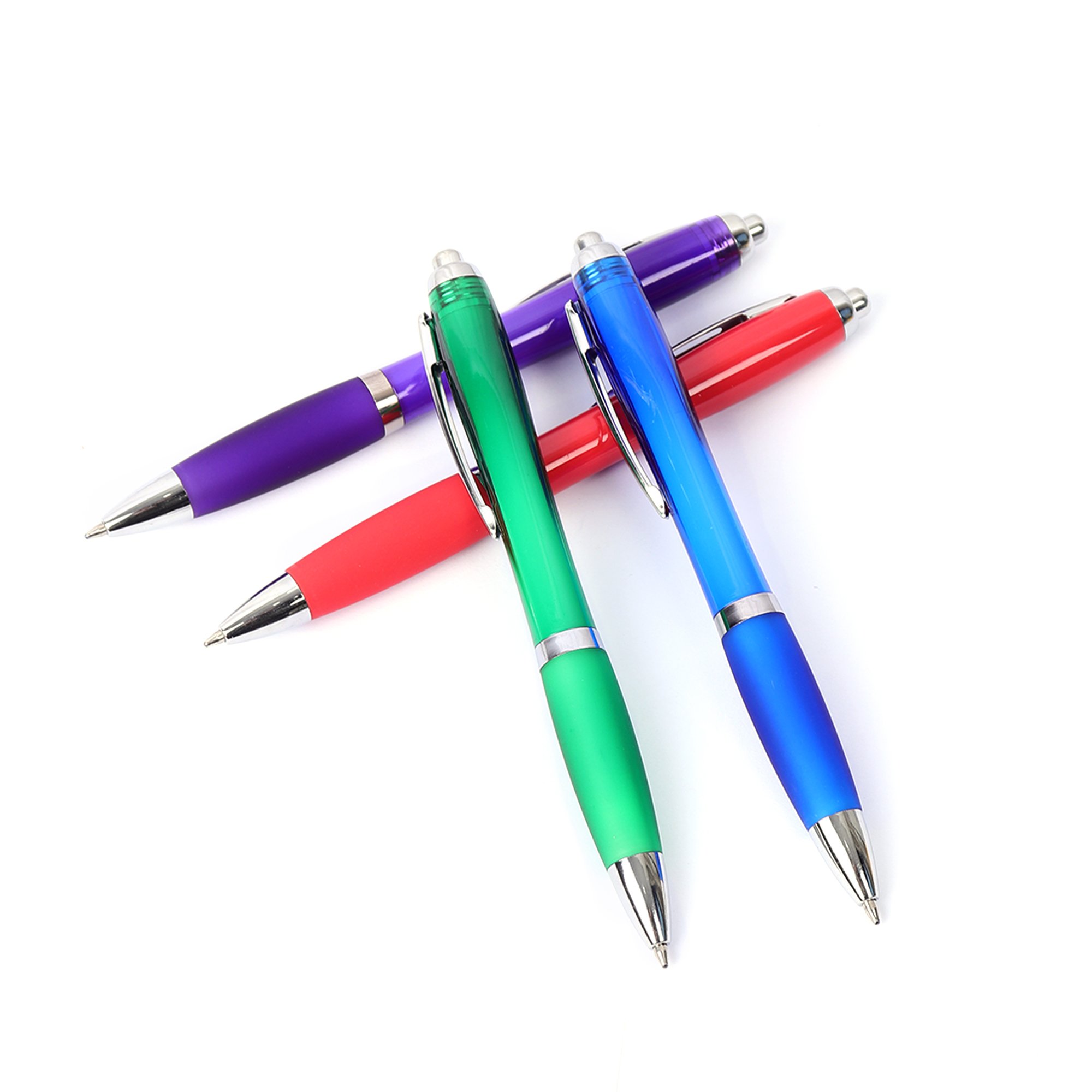Smoothy Factory Eco-Friendly Blue Glitter Gel Ballpoint Pen 1.0mm Writing Width Metal Plastic cheap pen