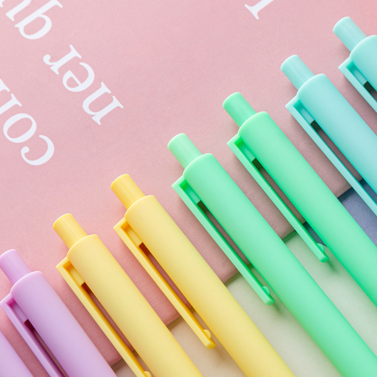 X923-1 0.5MM Candy Color Student Multi-color Plastic Office Pen Girls School Ballpoint Pens 518