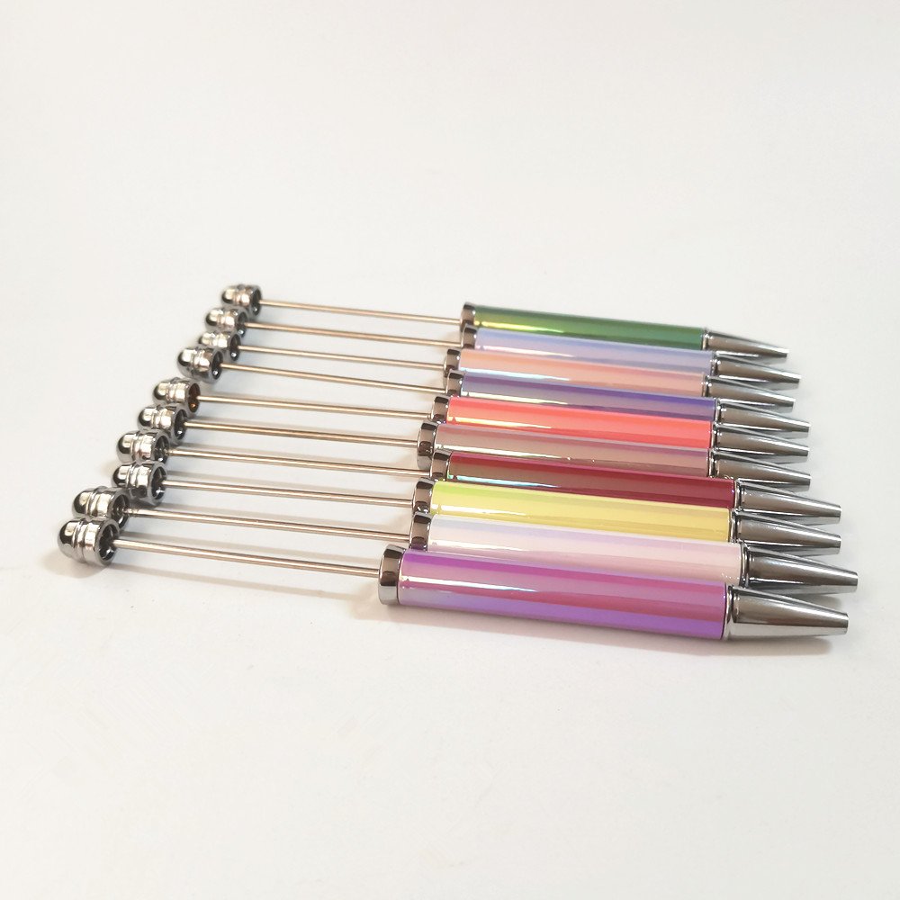 Sublimation DIY Diy Beaded Pens New Shiny Colors School Office Writing Stationery Wedding Gift Plastic Ballpoint Beaded Pen
