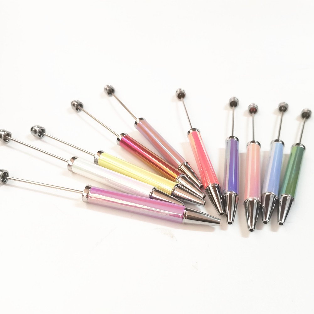 Sublimation DIY Diy Beaded Pens New Shiny Colors School Office Writing Stationery Wedding Gift Plastic Ballpoint Beaded Pen