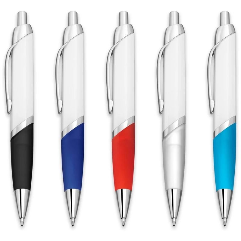High quality OEM customized logo cheap Promotional Pen Plastic Ball ballpoint Pen with custom logo colored Grip