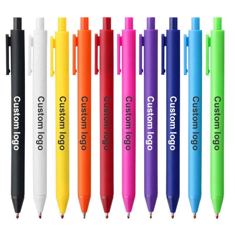 Custom charm cartoon Ballpoint Pen soft cute fashion color cute acrylic Rubber Clip ballpoint pen