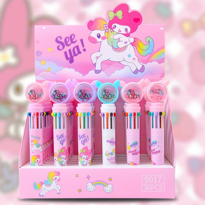 Cartoon Stitch Ten Color Pen Student Graffiti Multi Color Handwritten Pen High Appearance Student Learning Stationery