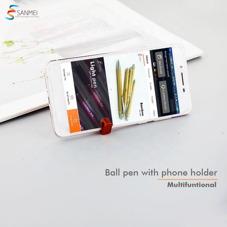 3 in 1 custom cheap stylus touch plastic promotion phone holder ballpoint pen