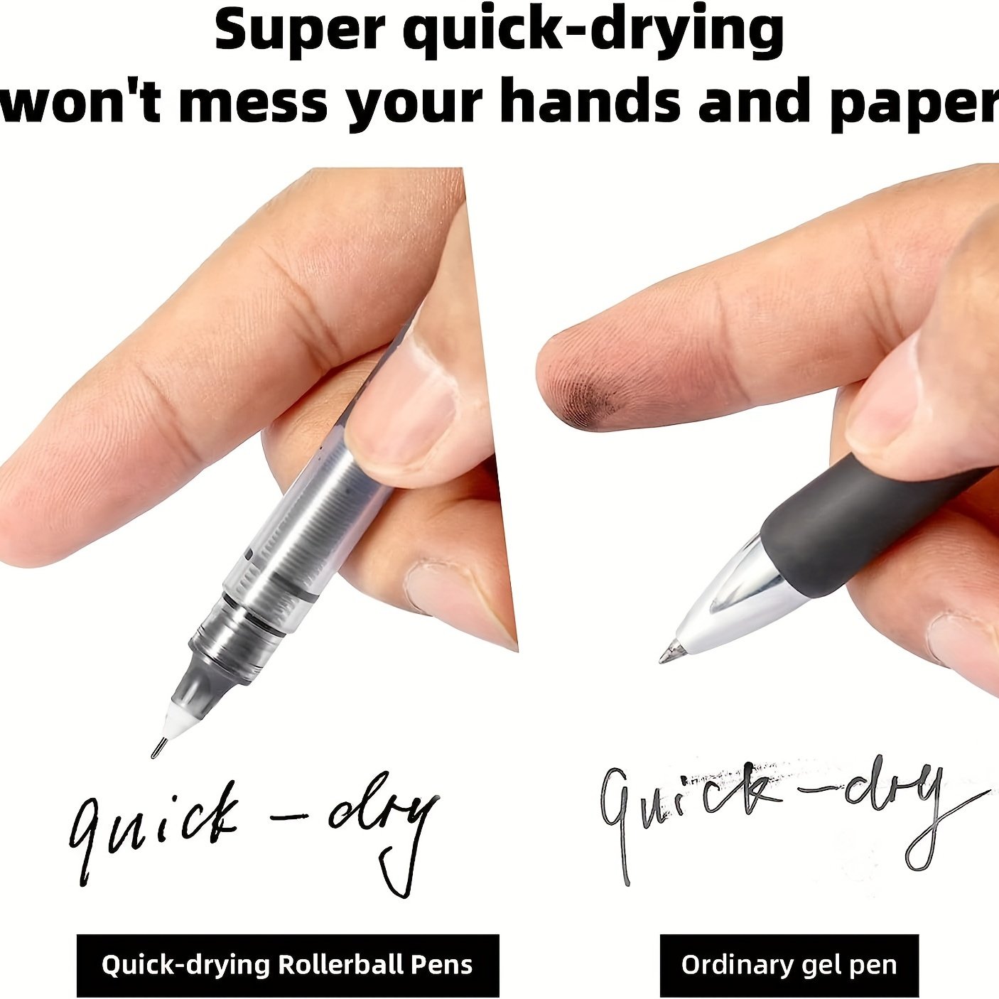 Longorgeous wholesale cheap Straight-liquid ballpoint pen plastic full needle tube large capacity student exam pen quick-drying