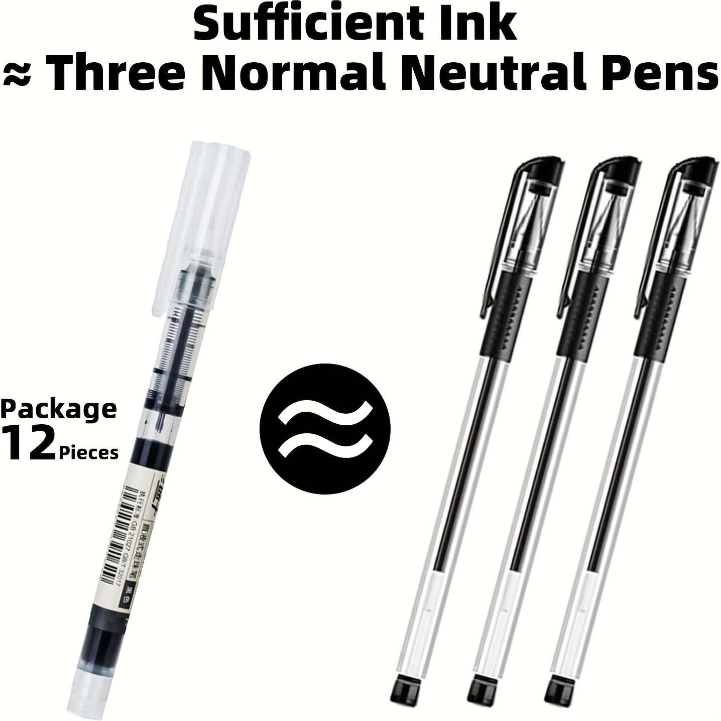 Longorgeous wholesale cheap Straight-liquid ballpoint pen plastic full needle tube large capacity student exam pen quick-drying