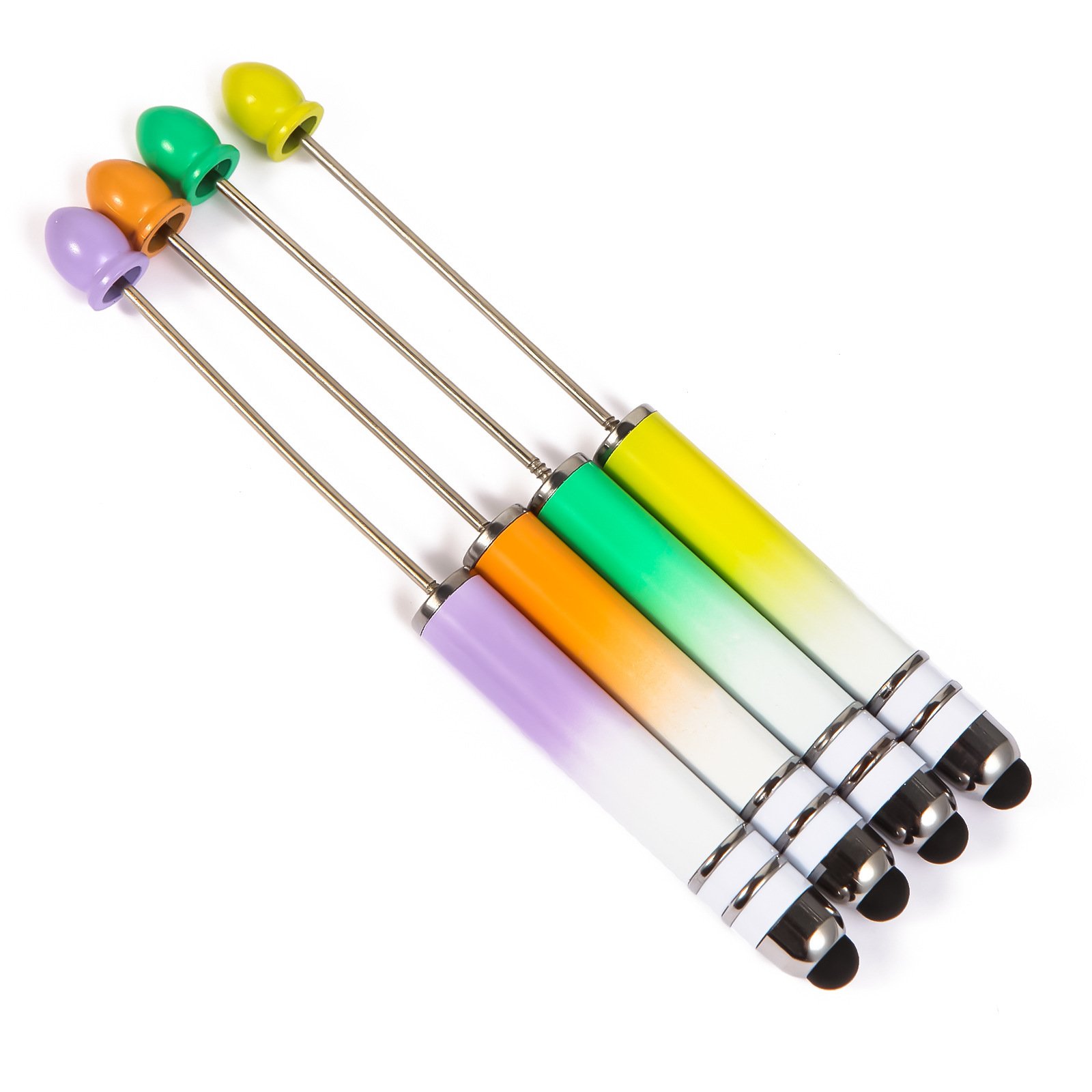 MEGA 2 in 1 charm bead stylus pen creative novelty jewelry DIY touch screen decorative beaded ballpoint pen with custom logo