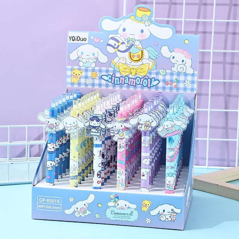Cute Cartoon Blue Dog Acrylic Patch Press Pen with High Appearance Cartoon Neutral Pen and Black Signature Pen