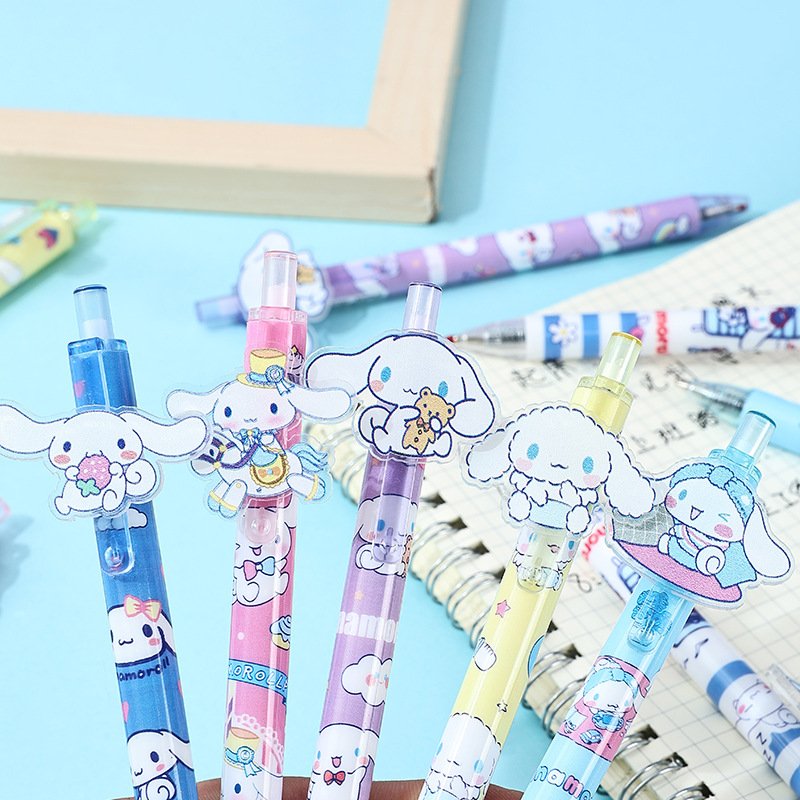 Cute Cartoon Blue Dog Acrylic Patch Press Pen with High Appearance Cartoon Neutral Pen and Black Signature Pen