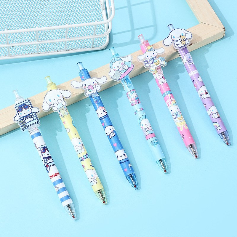 Cute Cartoon Blue Dog Acrylic Patch Press Pen with High Appearance Cartoon Neutral Pen and Black Signature Pen