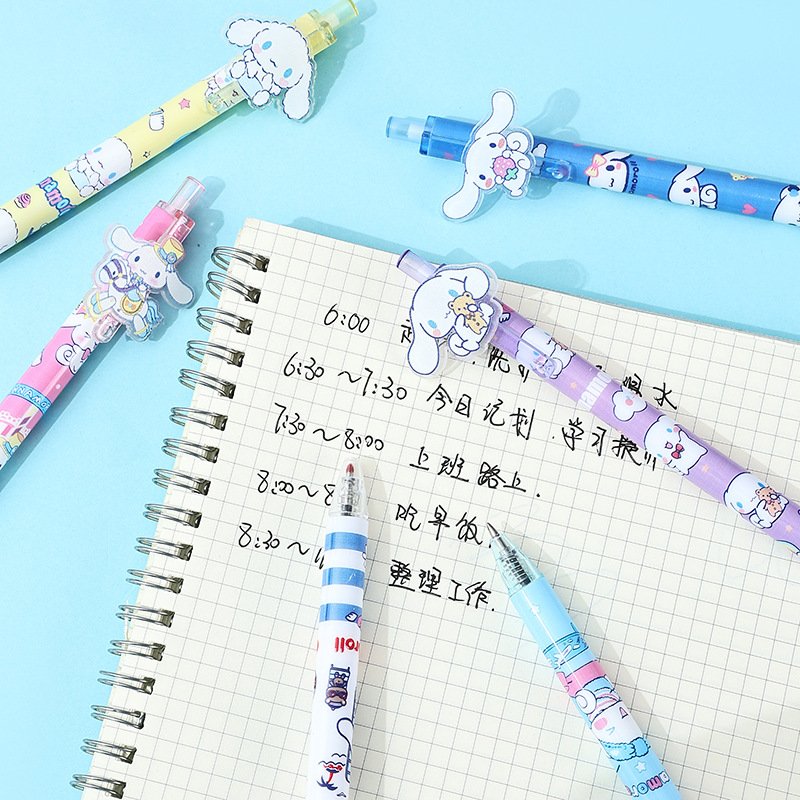 Cute Cartoon Blue Dog Acrylic Patch Press Pen with High Appearance Cartoon Neutral Pen and Black Signature Pen