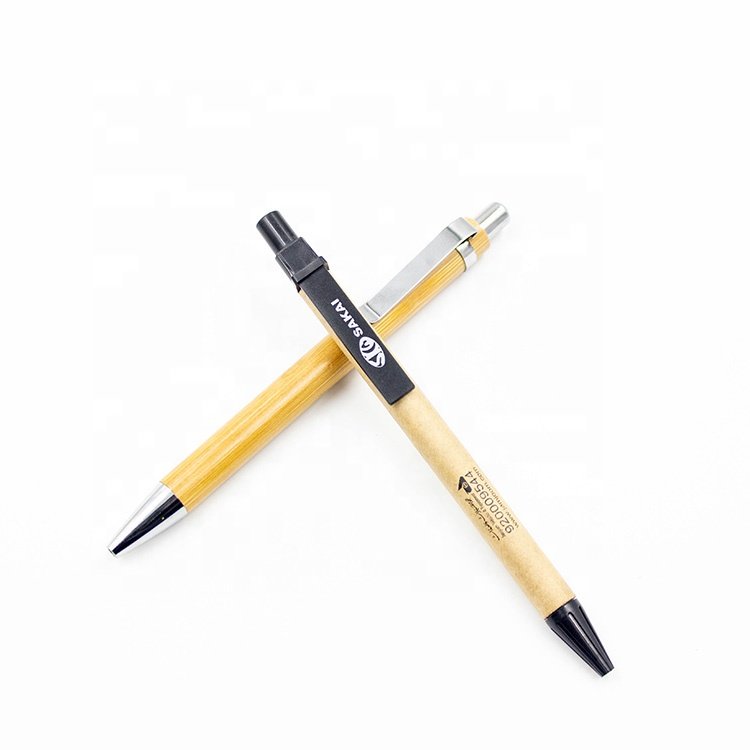 ecologic biodegradable promotional ballpoint pens kraft rolling eco paper metal ball point pen with custom logo