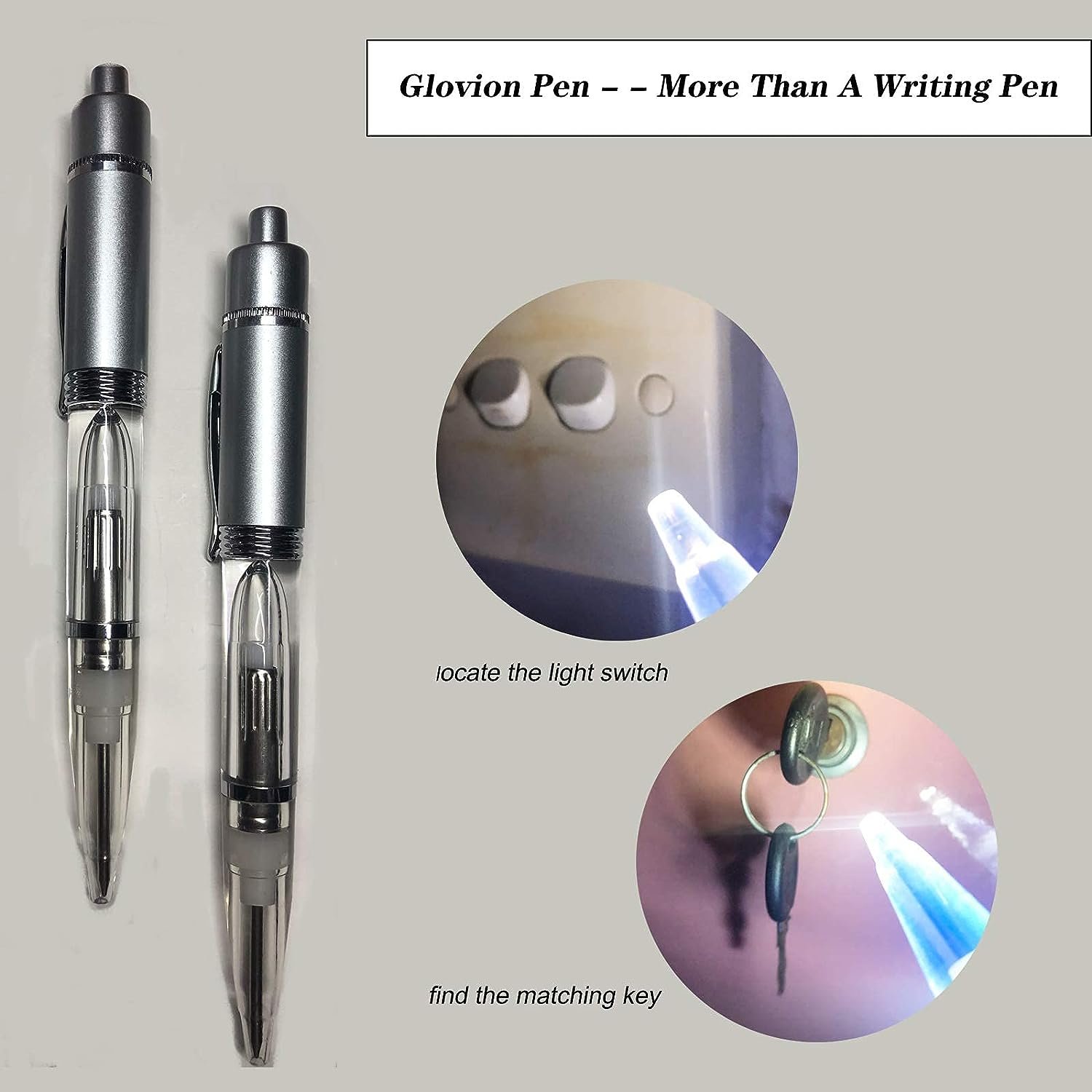 transparent acrylic LED Pen Clear Night Writer Light Up Blank Pen for Night time Writing ballpoint pen