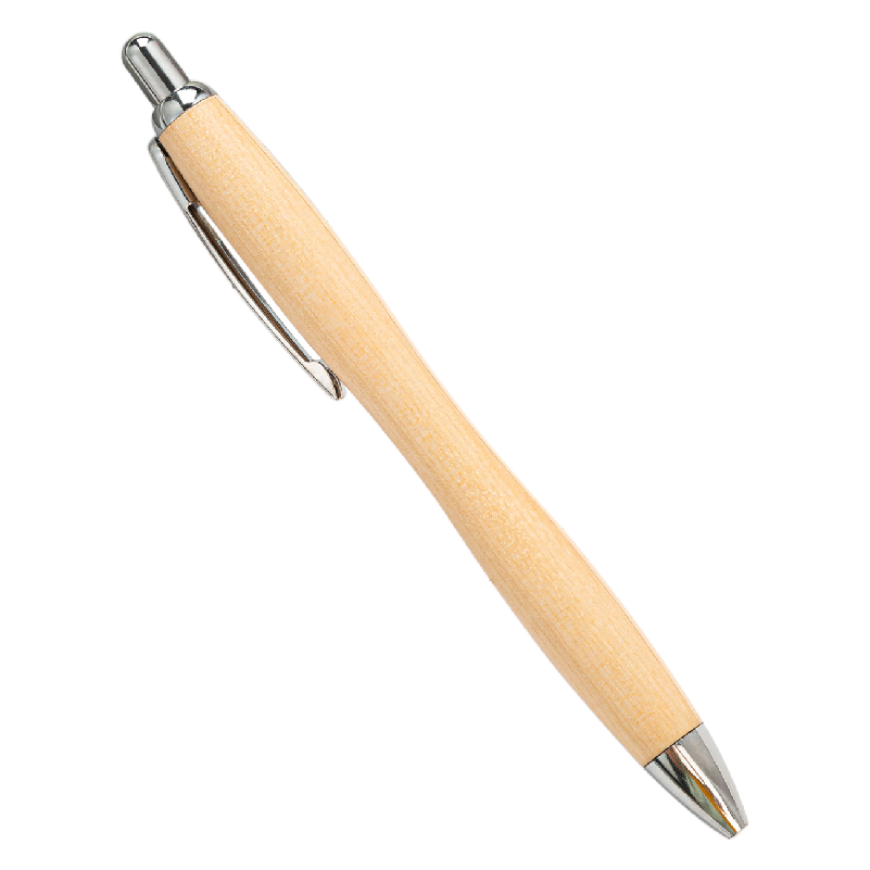 wholesale Bamboo eco customized ballpoint pen wood with multi color clips and printed custom logo ball pen