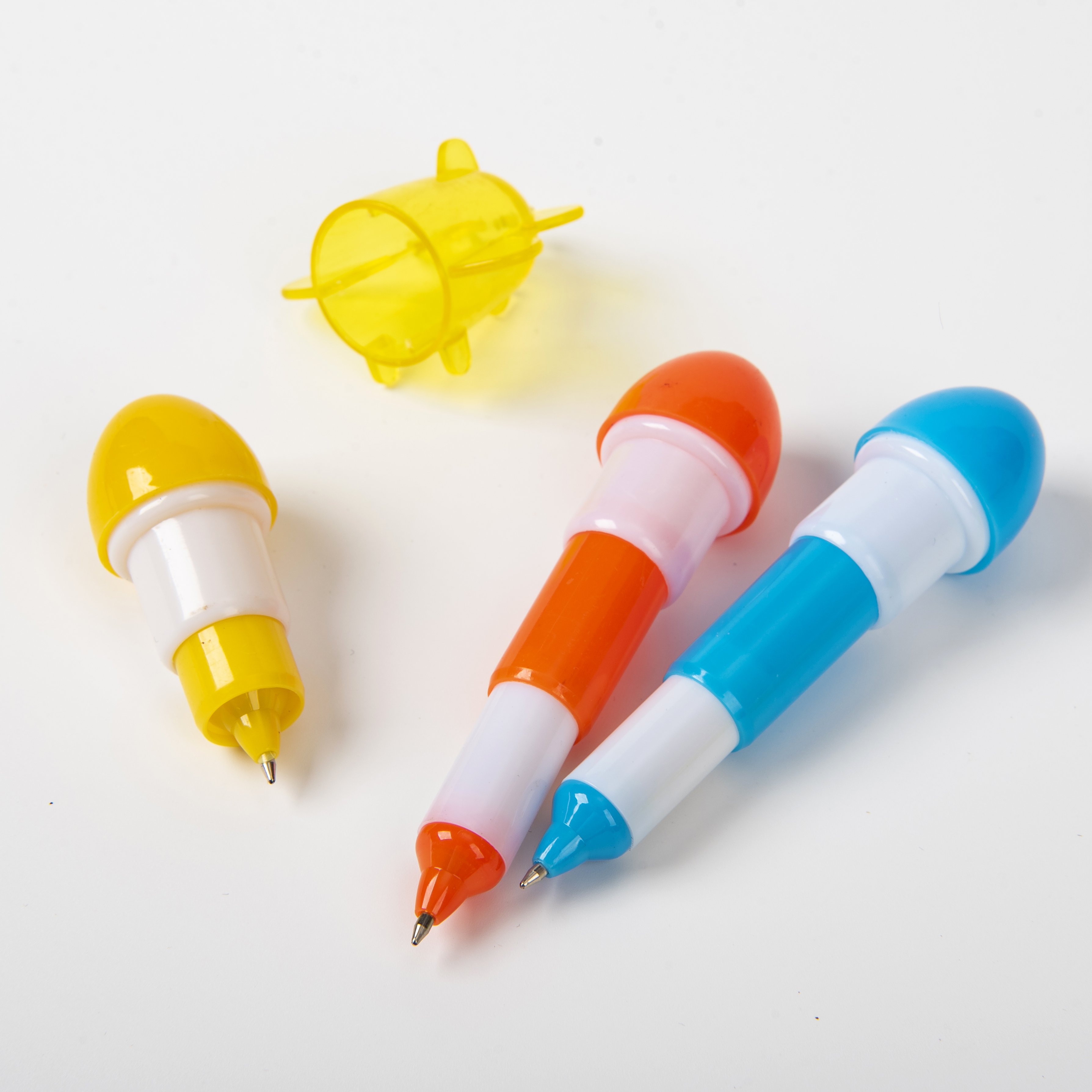 Promotional Kawaii Small Rocket Shape Plastic Custom Logo Ballpoint Pen For Gifts