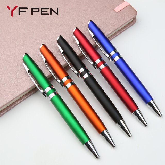Metallic Color Metal Clip Plastic Promotional Business High Quality Writing Pens