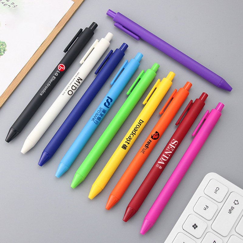 soft touch rubber promotional ballpoint pens with custom logo plastic custom pens logo printed