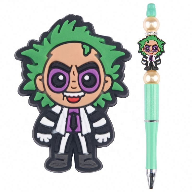 2023 new design silicone cartoon Bead Pens Decorative mermaid bead Pens Gift diy Charms Ballpoint Pens