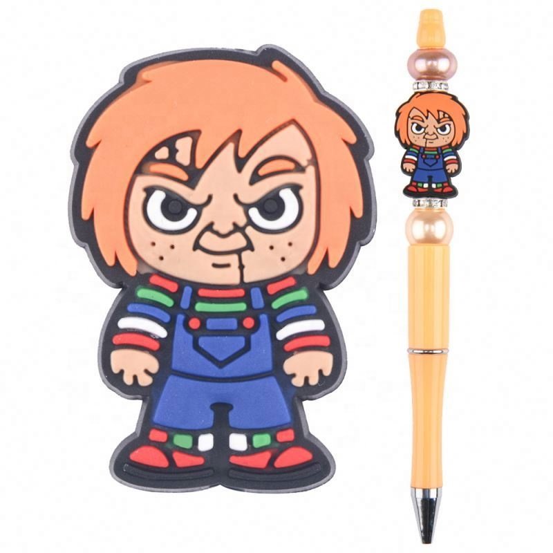 2023 new design silicone cartoon Bead Pens Decorative mermaid bead Pens Gift diy Charms Ballpoint Pens