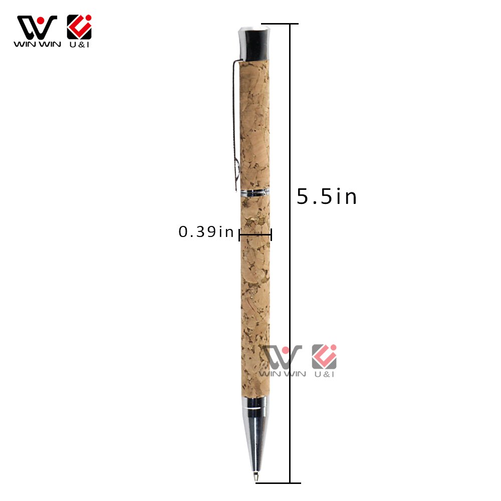 1.0mm Refill Black Ink Writing Pens Luxury Office Stationery Cork Twist Mechanism Ballpoint Pen